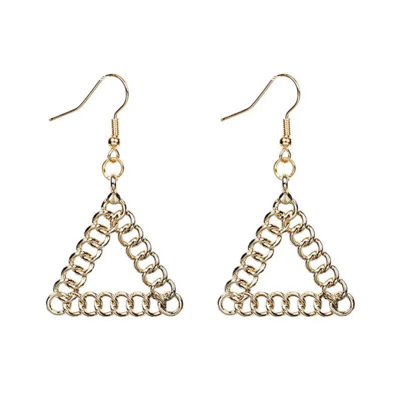 Goldtone Figaro Open Triangle Drop Earrings made by Zulily