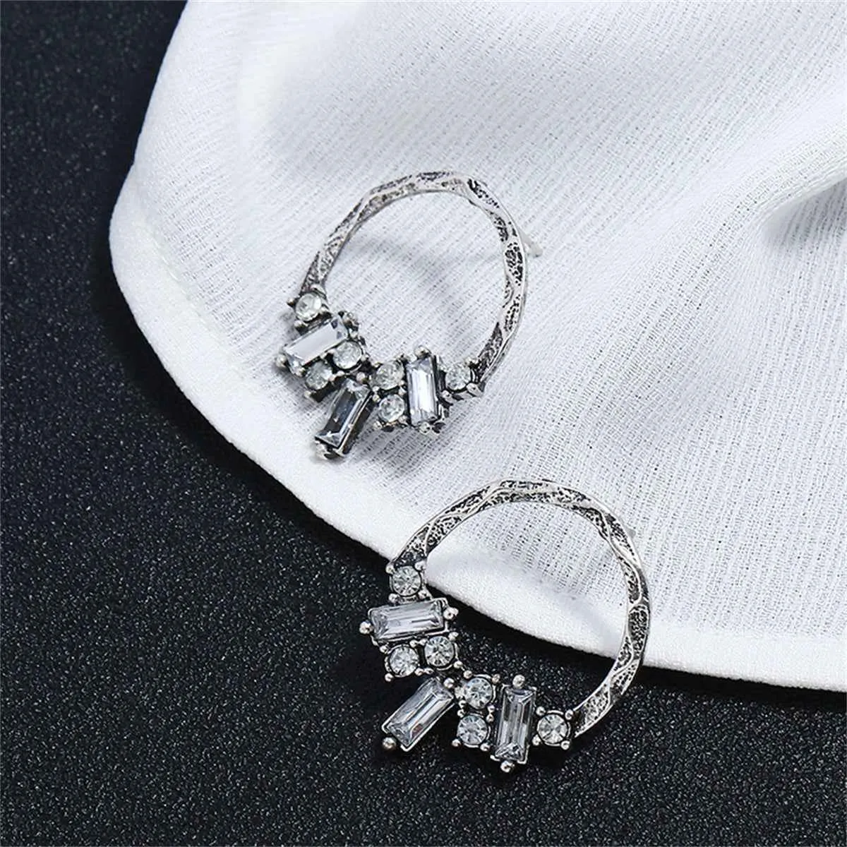 Crystal & Cubic Zirconia Silvertone Drop Earrings sold by Zulily product image thumbnail 3