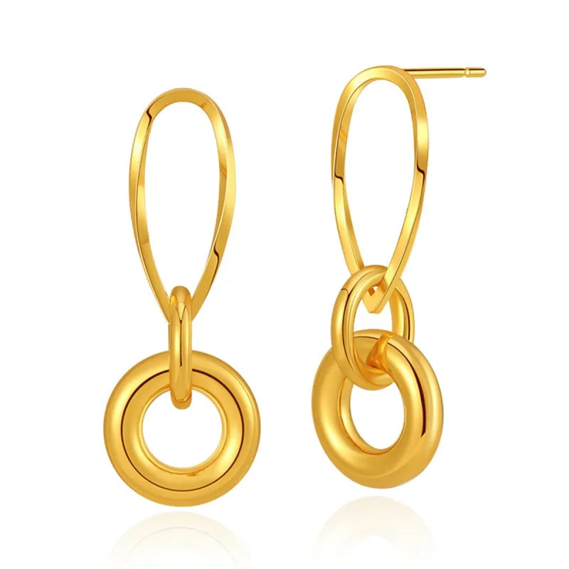 Goldtone Pear-Shaped & Round Dangle Earrings made by Zulily