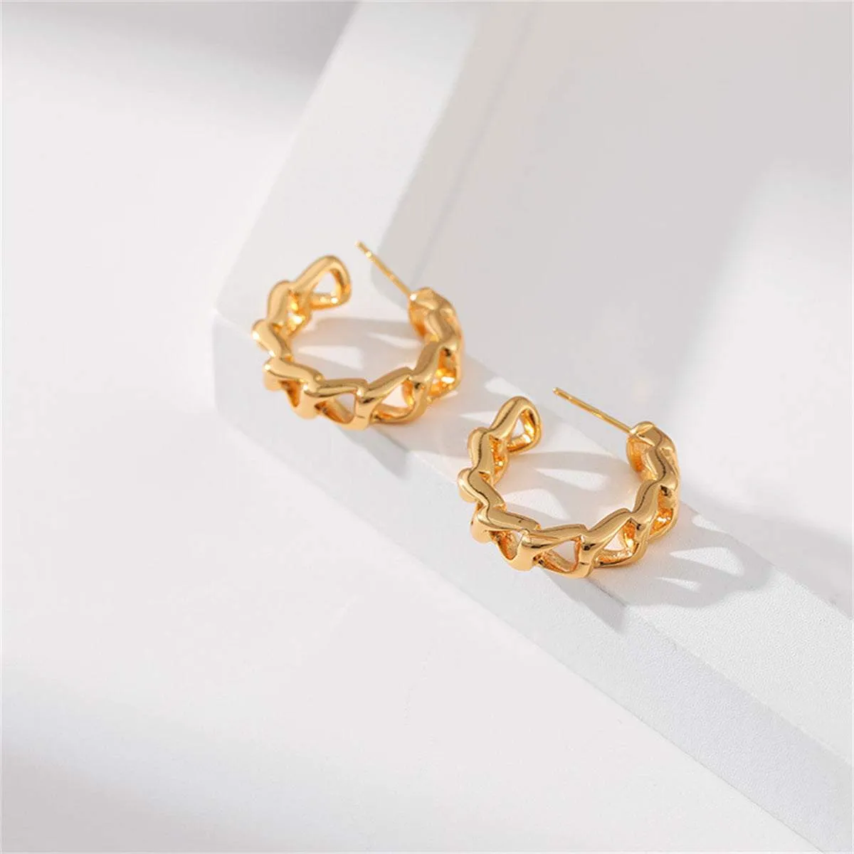 Goldtone Curb-Chain Huggie Earrings sold by Zulily product image thumbnail 2