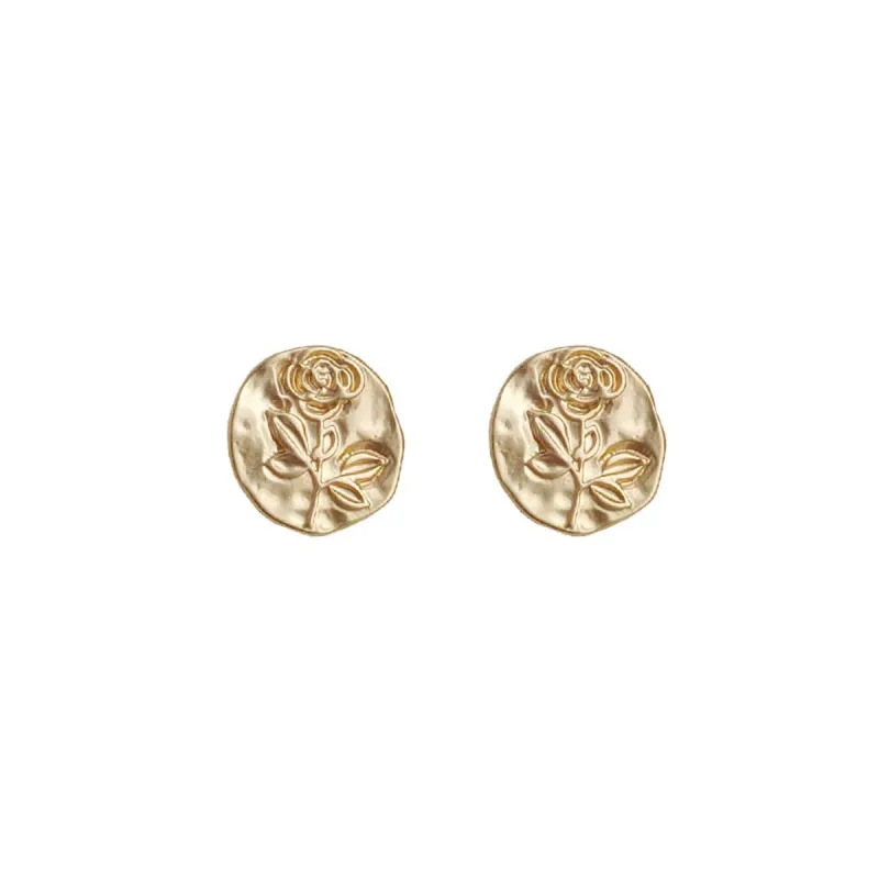 Goldtone Rose Stud Earrings made by Zulily