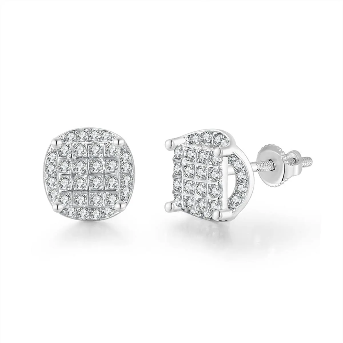 Cubic Zirconia & Silvertone Parted Geometric Stud Earrings sold by Zulily