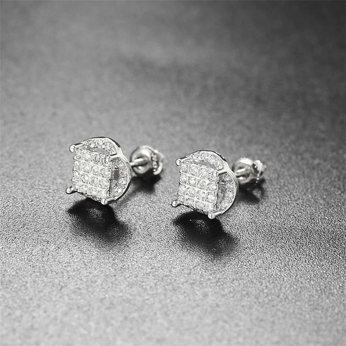 Cubic Zirconia & Silvertone Parted Geometric Stud Earrings sold by Zulily product image thumbnail 2