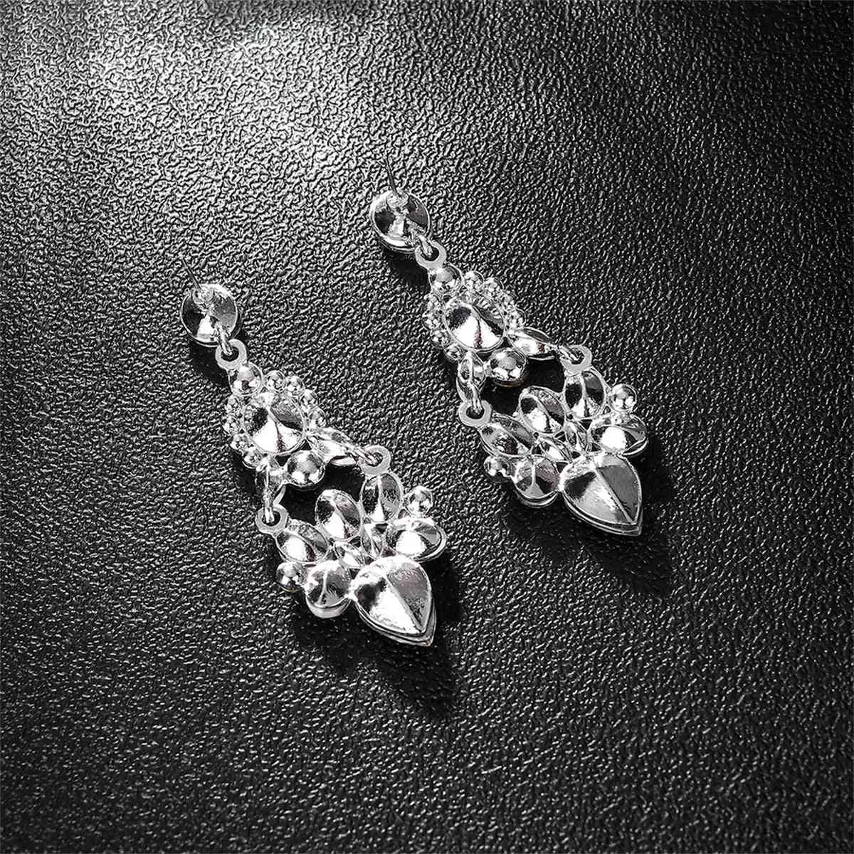 Crystal & Cubic Zirconia Silvertone Cluster Drop Earrings sold by Zulily product image thumbnail 2