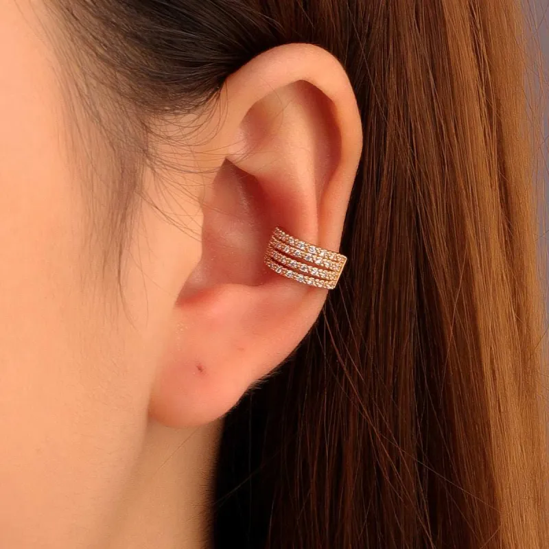 Cubic Zirconia & Goldtone Layered Ear Cuff made by Zulily