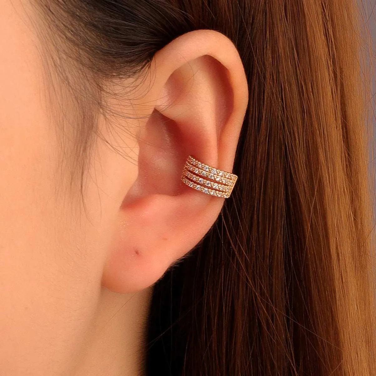 Cubic Zirconia & Goldtone Layered Ear Cuff sold by Zulily