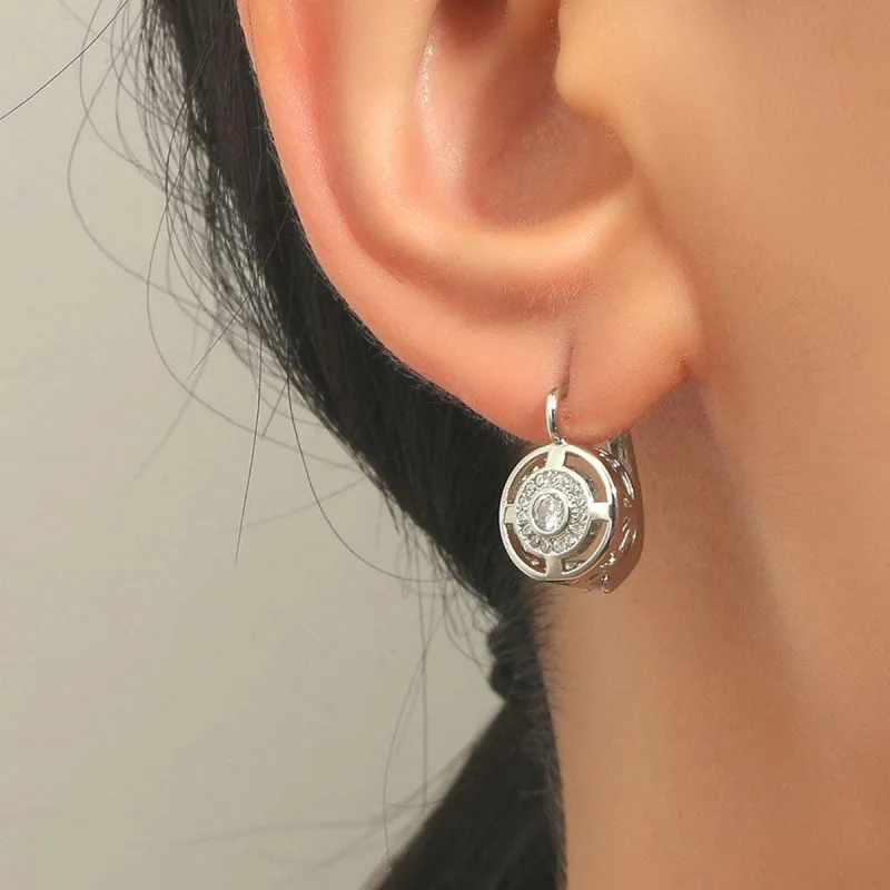 Crystal & Cubic Zirconia Silvertone Cutout Huggie Earrings made by Zulily