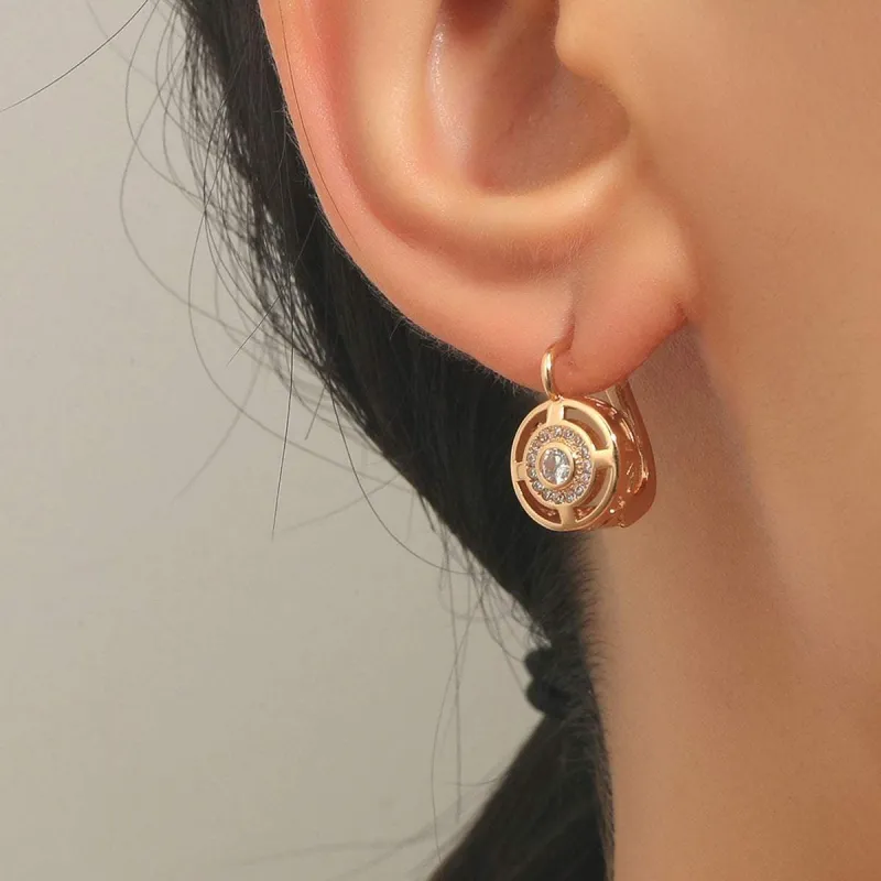 Crystal & Cubic Zirconia Goldtone Cutout Huggie Earrings made by Zulily