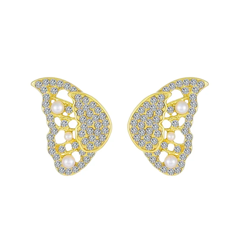 Cubic Zirconia & Pearl Butterfly Ear Jackets made by Zulily