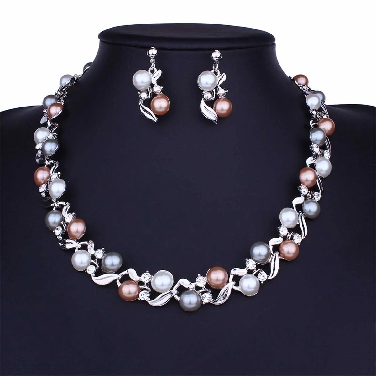 Pearl & Cubic Zirconia Silvertone Chain Necklace & Drop Earrings sold by Zulily