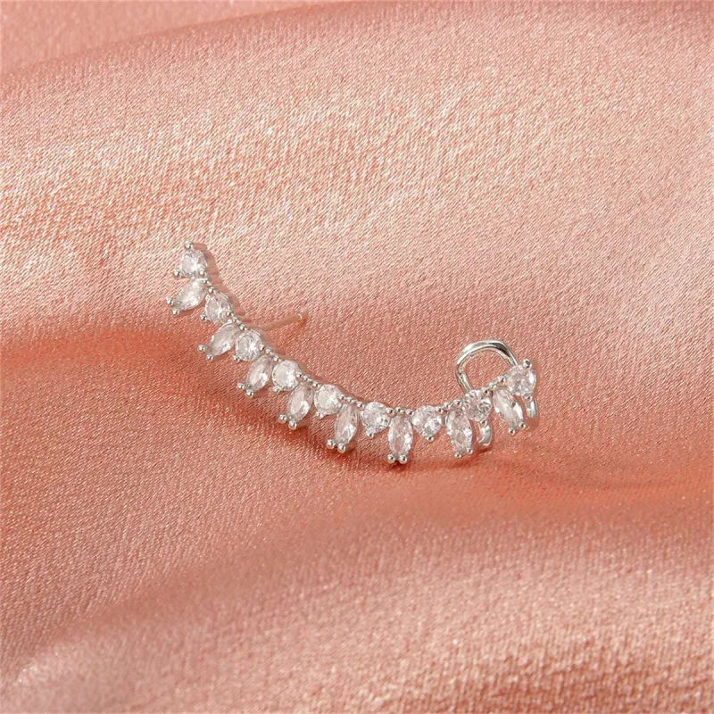 Crystal & Cubic Zirconia Silvertone Ear Climber made by Zulily