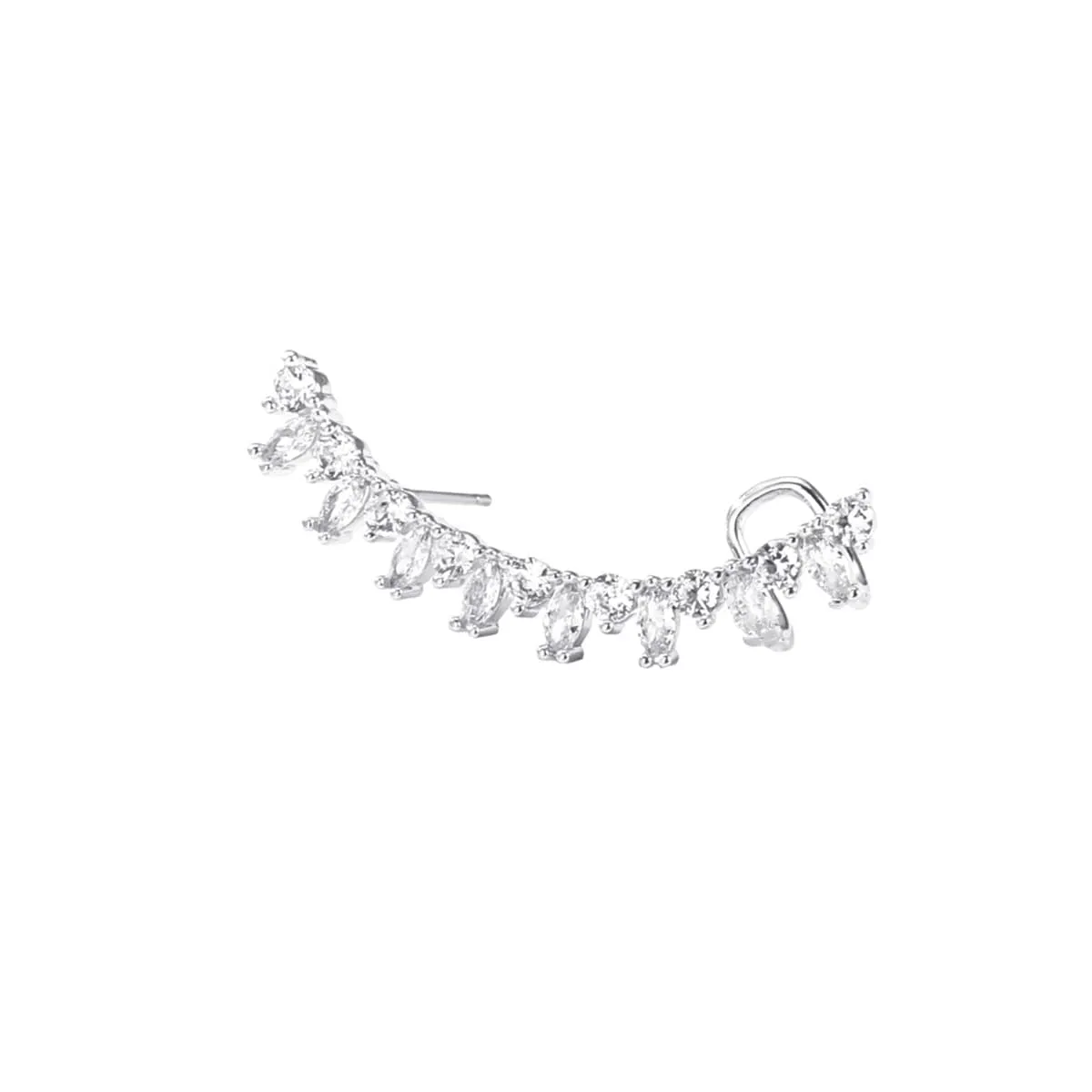 Crystal & Cubic Zirconia Silvertone Ear Climber sold by Zulily product image thumbnail 2