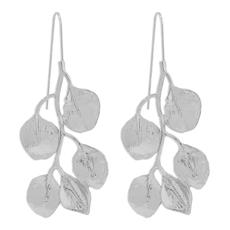 Silvertone Botanical Drop Earrings made by Zulily