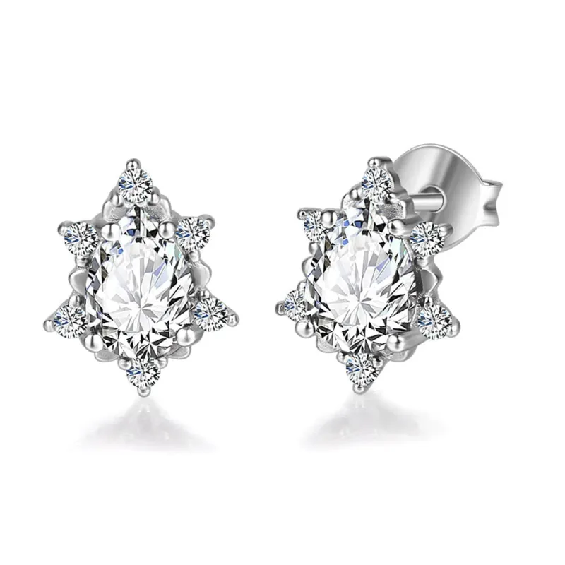 Pear Crystal & Cubic Zirconia Stud Earrings made by Zulily