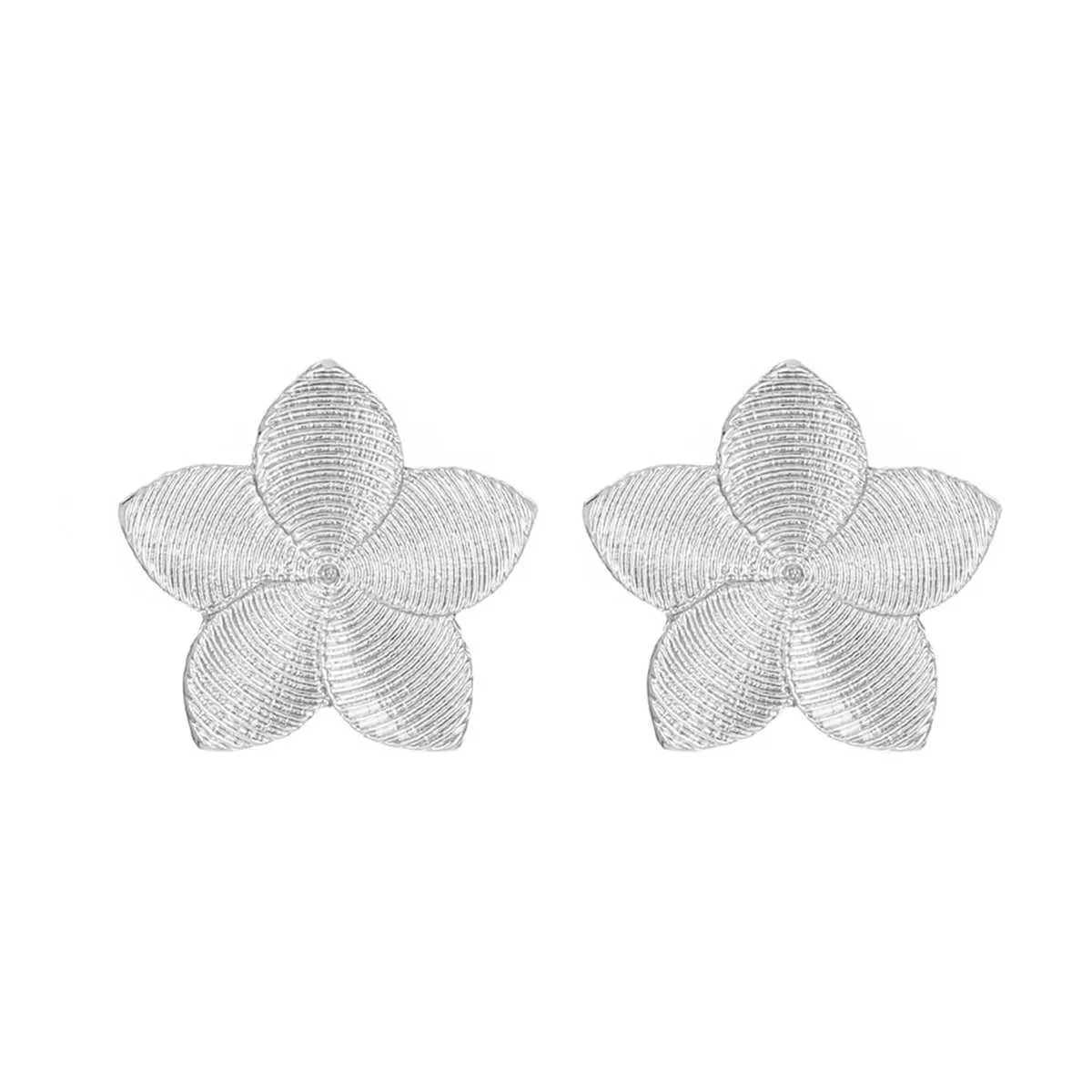 Silvertone Textured Flower Stud Earrings sold by Zulily