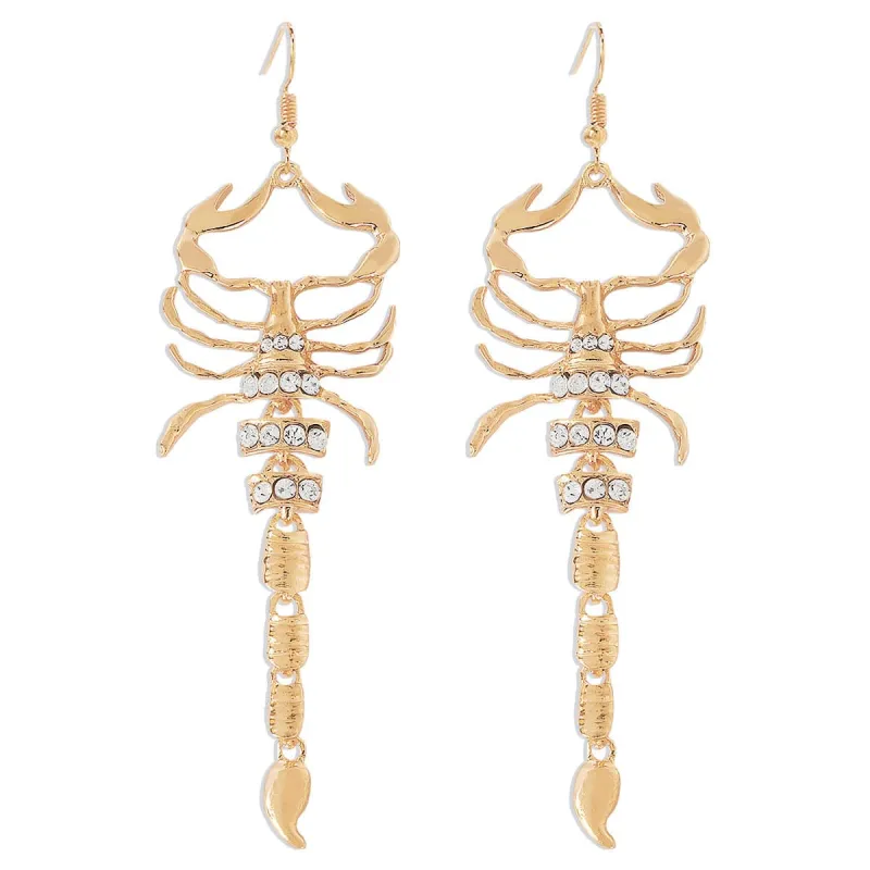 Cubic Zirconia & Goldtone 4.5'' Scorpion Hook Drop Earrings made by Zulily