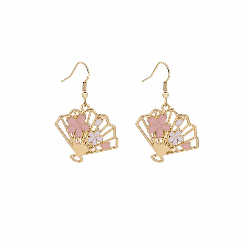 Enamel & Goldtone Flower Fan Drop Earrings made by Zulily