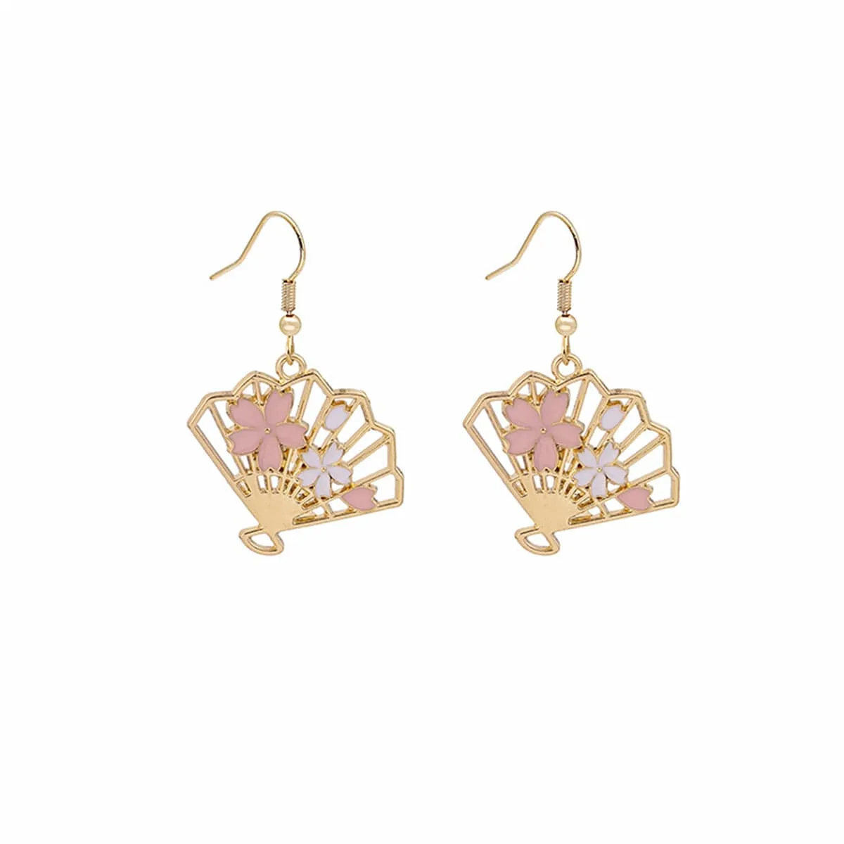 Enamel & Goldtone Flower Fan Drop Earrings sold by Zulily