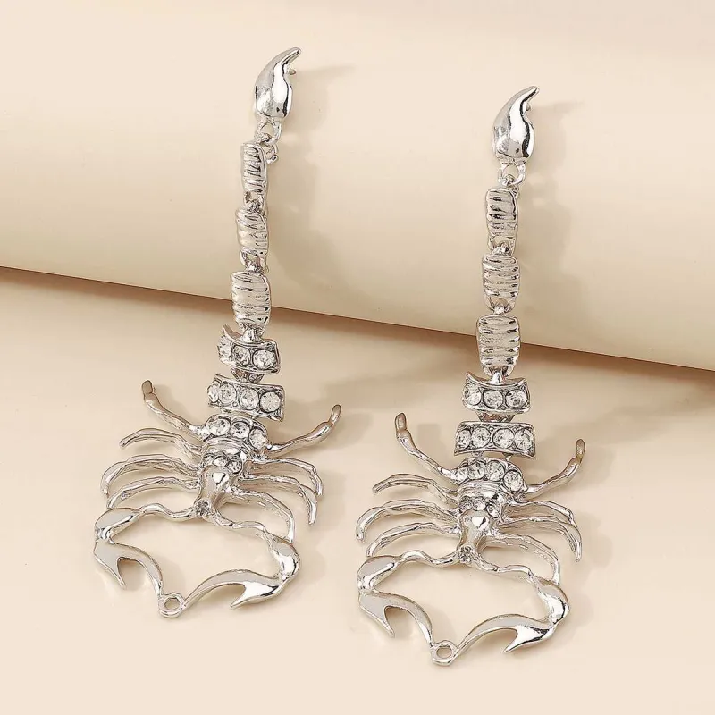 Cubic Zirconia & Silvertone 3.9'' Scorpion Post Drop Earrings made by Zulily