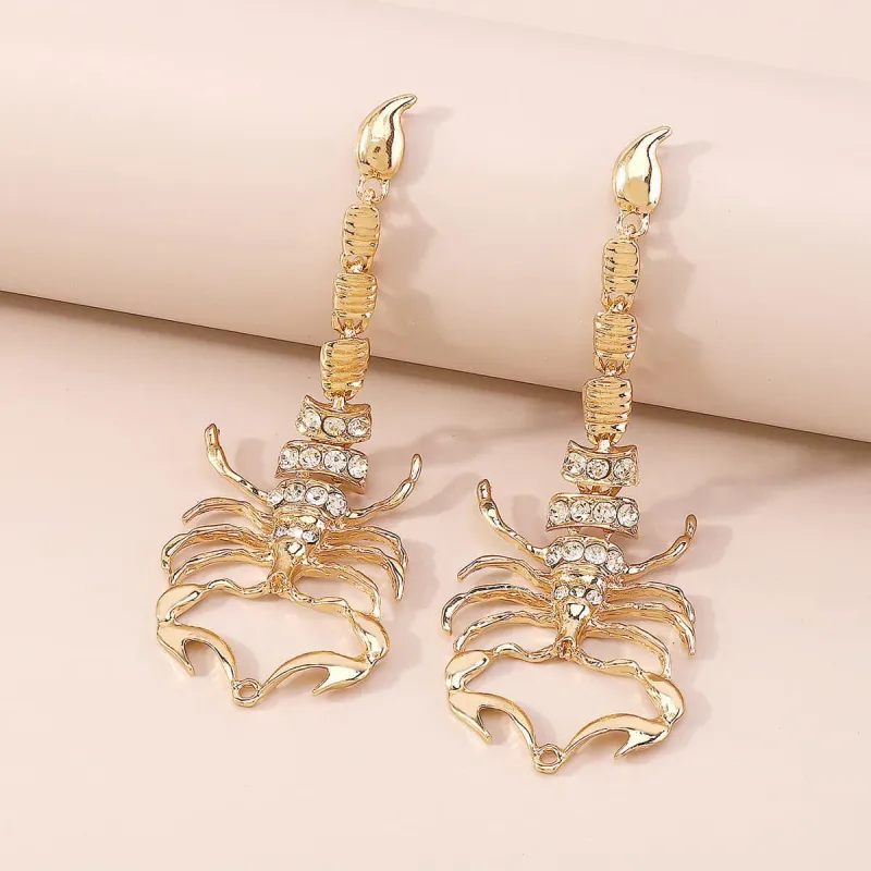 Cubic Zirconia & Goldtone Scorpion Drop Earrings made by Zulily