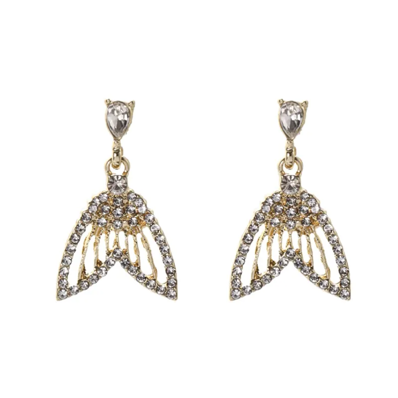 Cubic Zirconia & Crystal Fishtail Drop Earrings made by Zulily