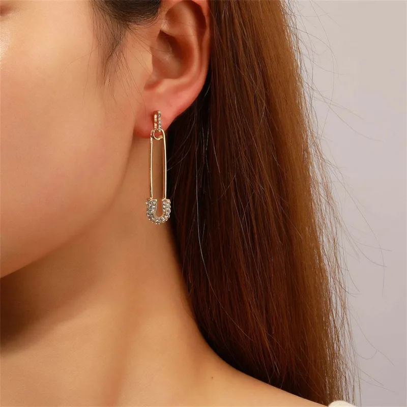 Cubic Zirconia & Goldtone Pin Drop Earrings made by Zulily
