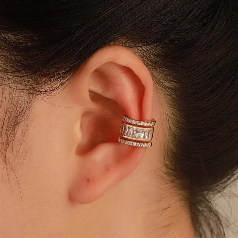 Crystal & Cubic Zirconia Baguette Layered Ear Cuff made by Zulily