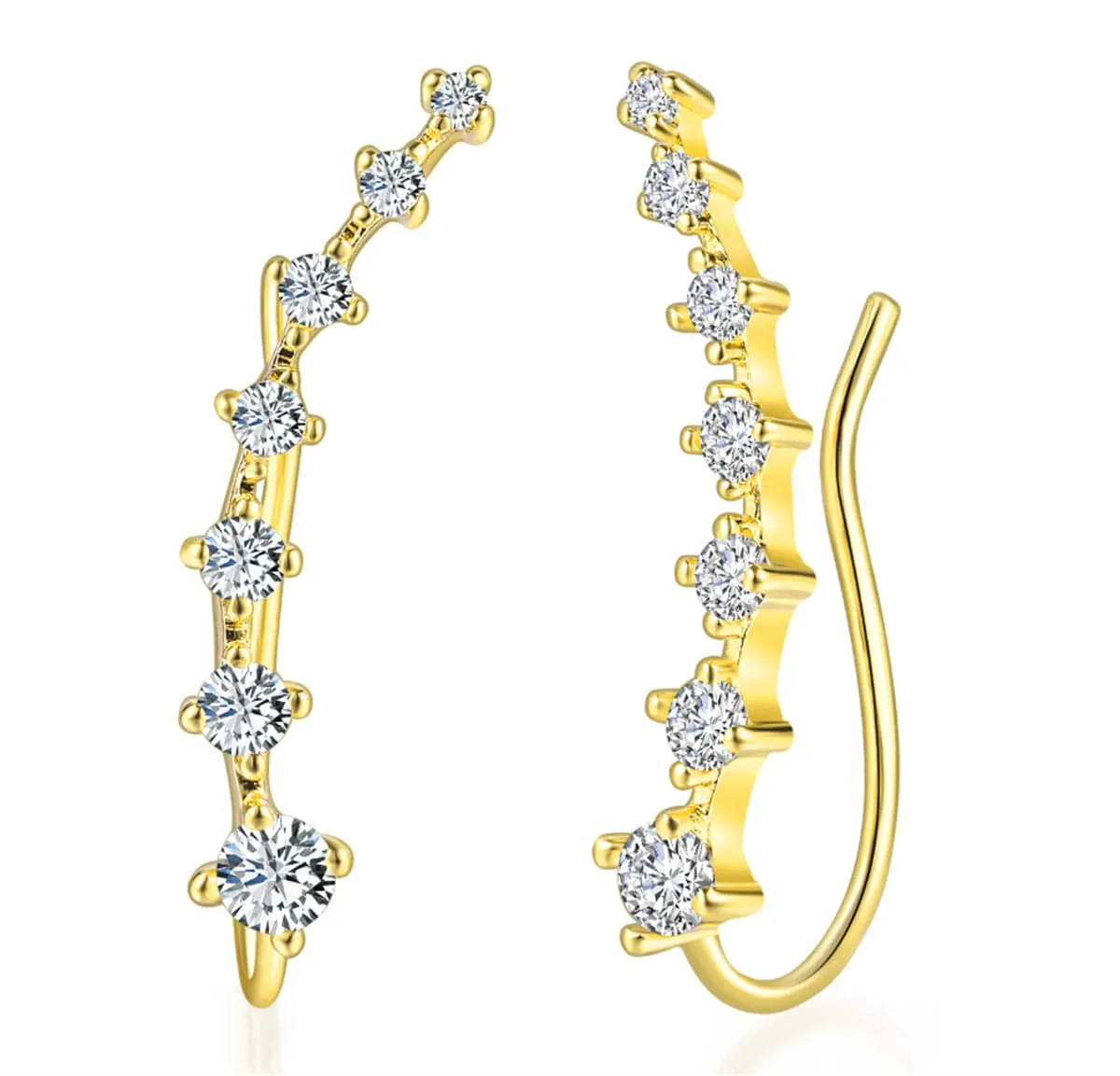 Cubic Zirconia & Goldtone Ear Climbers sold by Zulily