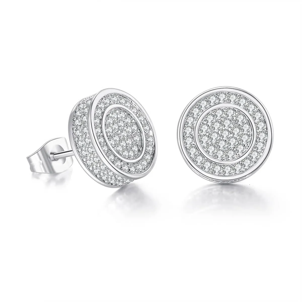 Cubic Zirconia & Silvertone Pavé Round Stud Earrings sold by Zulily
