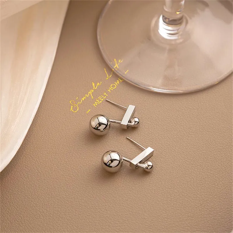 Silvertone Ball Drop Earrings made by Zulily