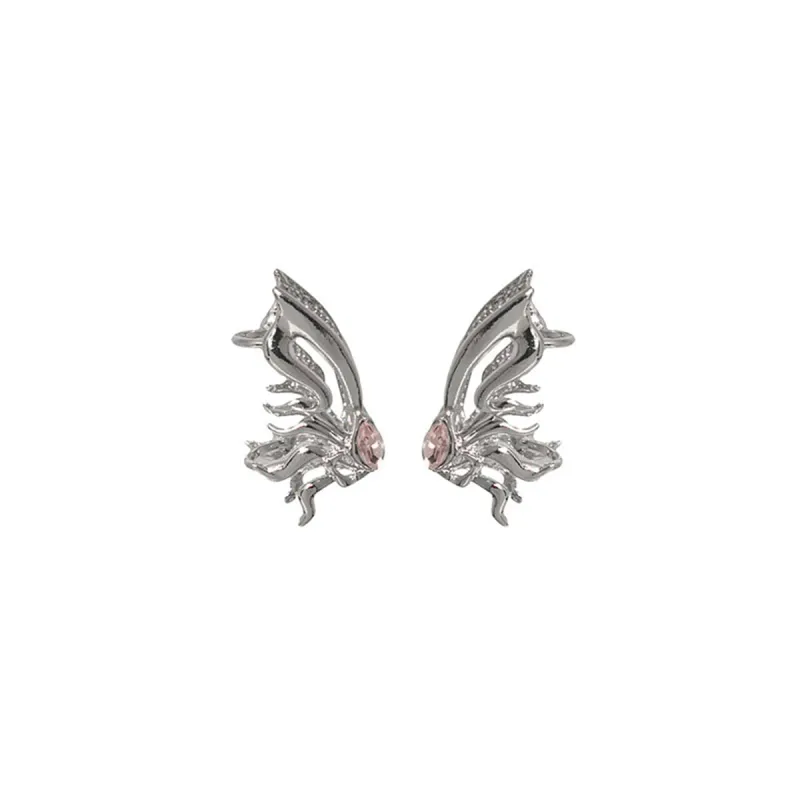 Crystal & Silvertone Butterfly Wing Ear Cuffs made by Zulily