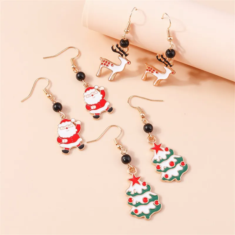 White & Red Holiday Drop Earrings Set made by Zulily
