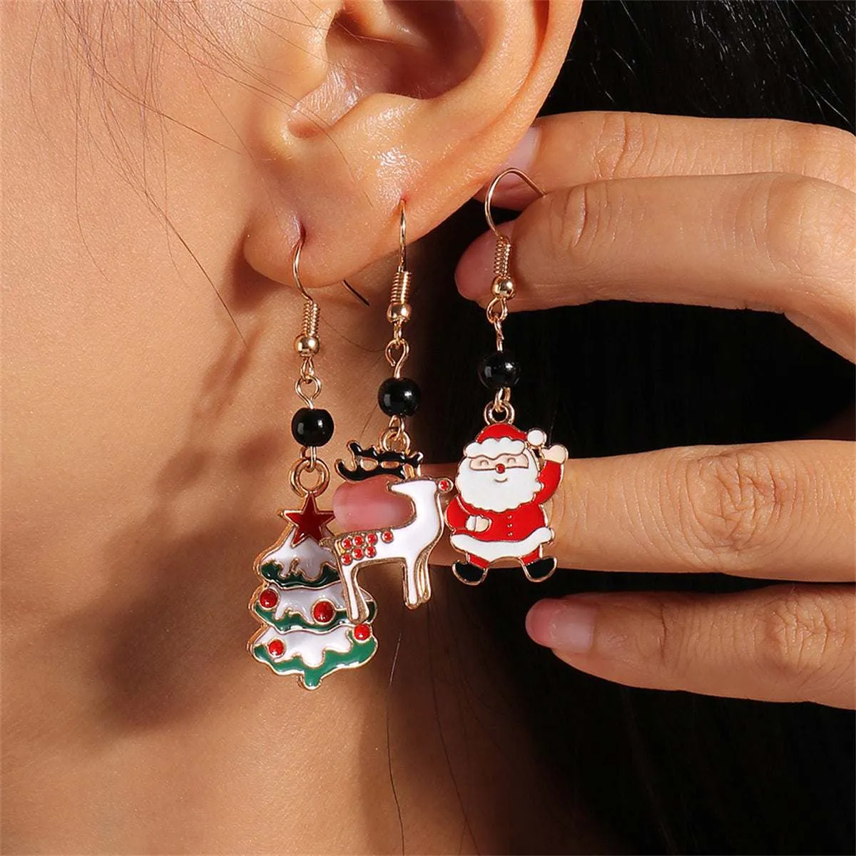 White & Red Holiday Drop Earrings Set sold by Zulily product image thumbnail 2