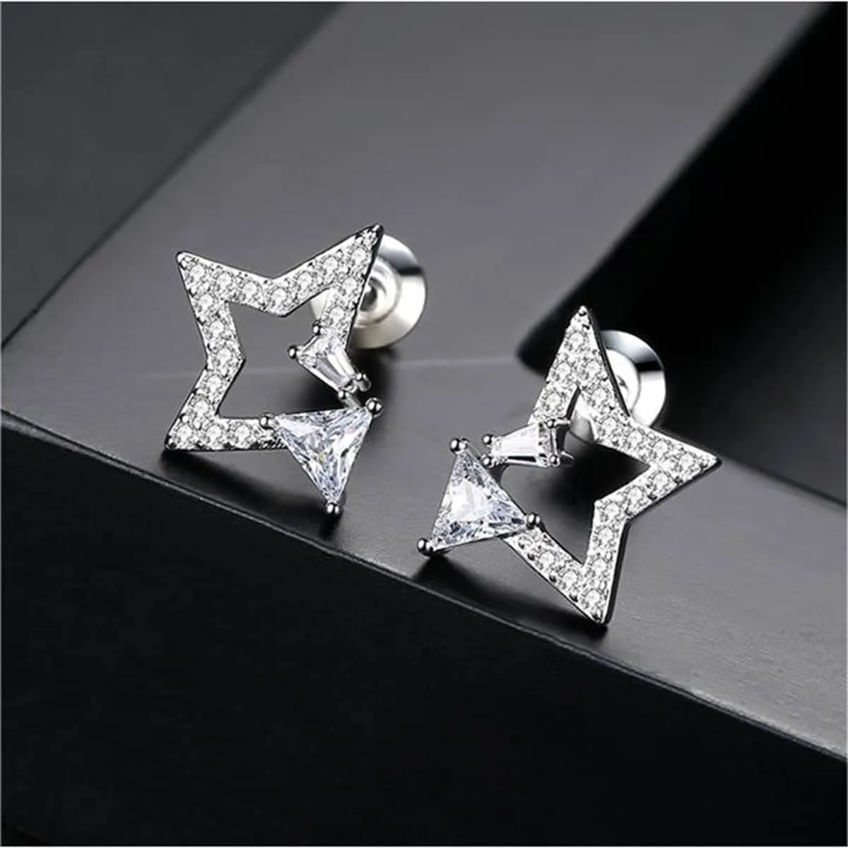 Crystal & Cubic Zirconia Star Stud Earrings sold by Zulily product image thumbnail 2