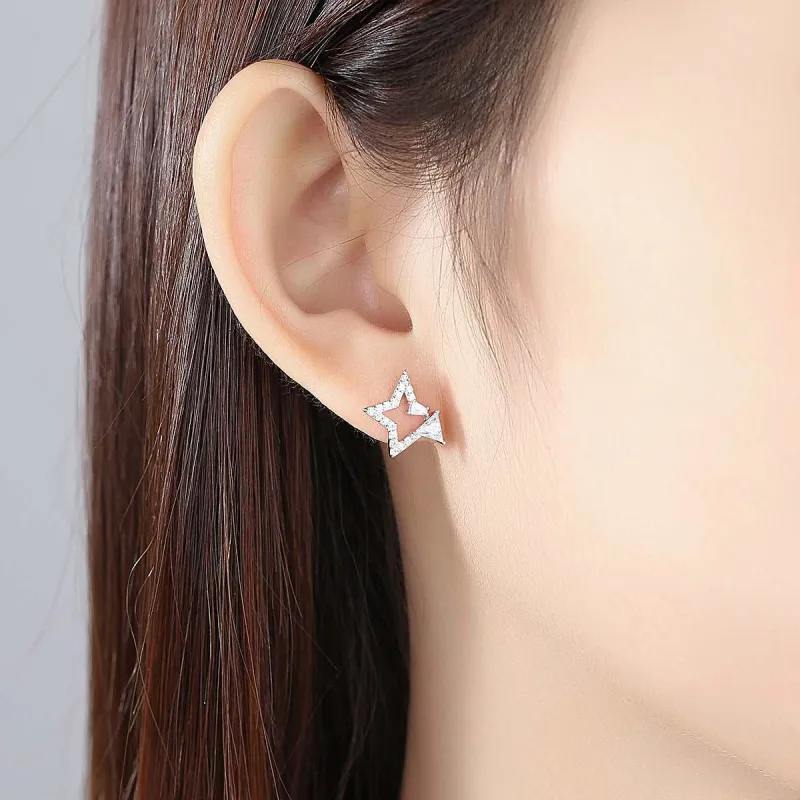 Crystal & Cubic Zirconia Star Stud Earrings made by Zulily