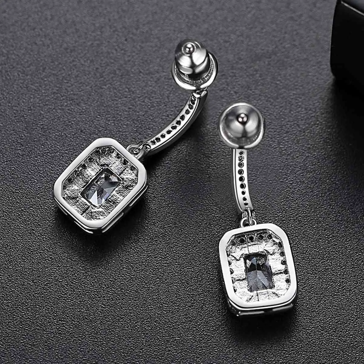 Crystal & Cubic Zirconia Rectangle Cushion Drop Earrings sold by Zulily product image thumbnail 3