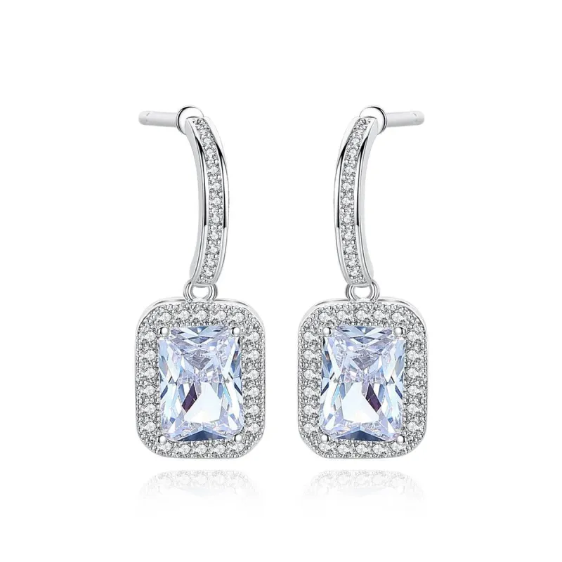 Crystal & Cubic Zirconia Rectangle Cushion Drop Earrings made by Zulily