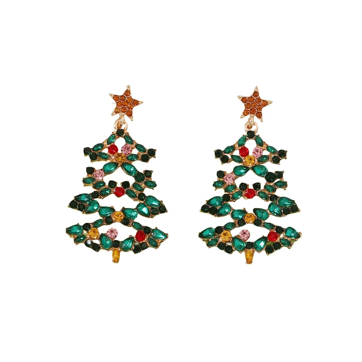 Green Crystal & Cubic Zirconia Tree Drop Earrings sold by Zulily product image thumbnail 2
