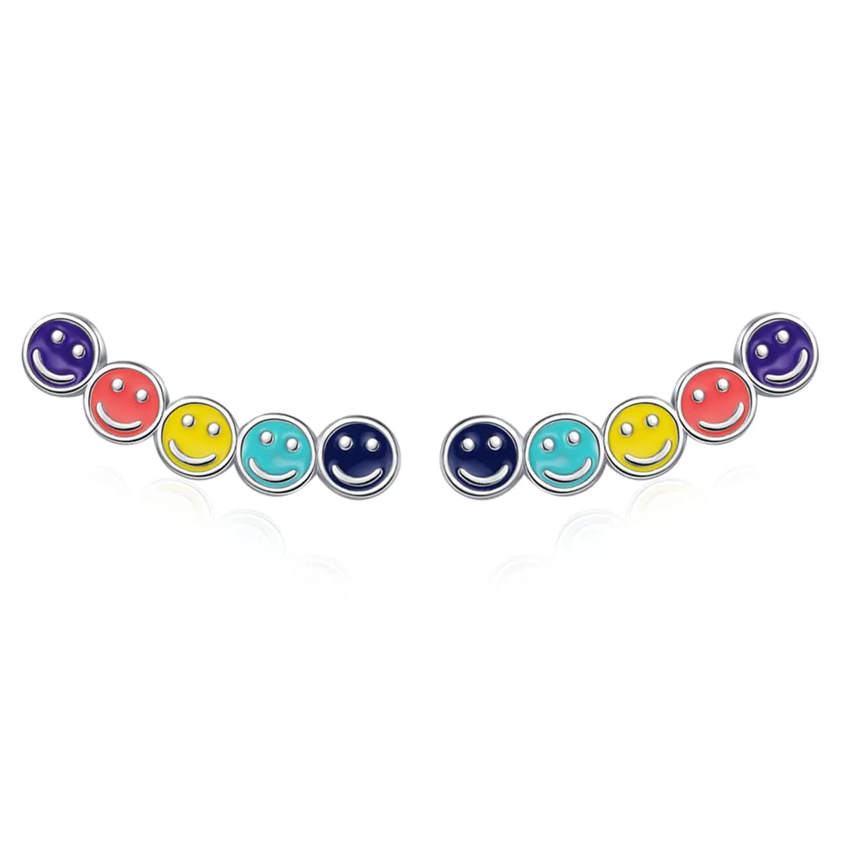 Multicolor & Silvertone Smiley Ear Climbers sold by Zulily product image thumbnail 2