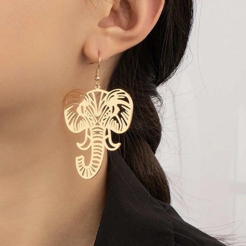 Goldtone Elephant Drop Earrings made by Zulily
