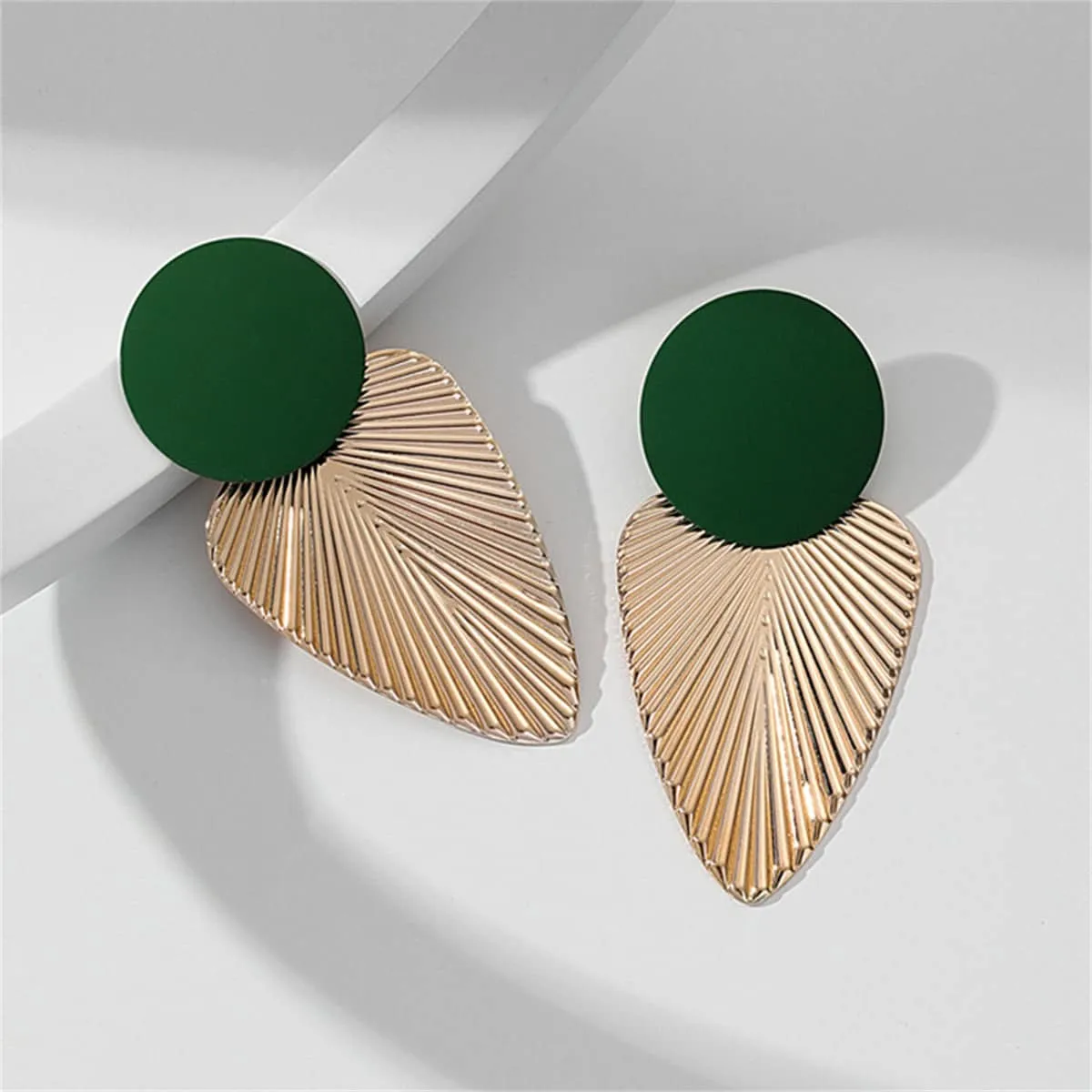 Enamel & Goldtone Leaf Drop Earrings sold by Zulily product image thumbnail 2