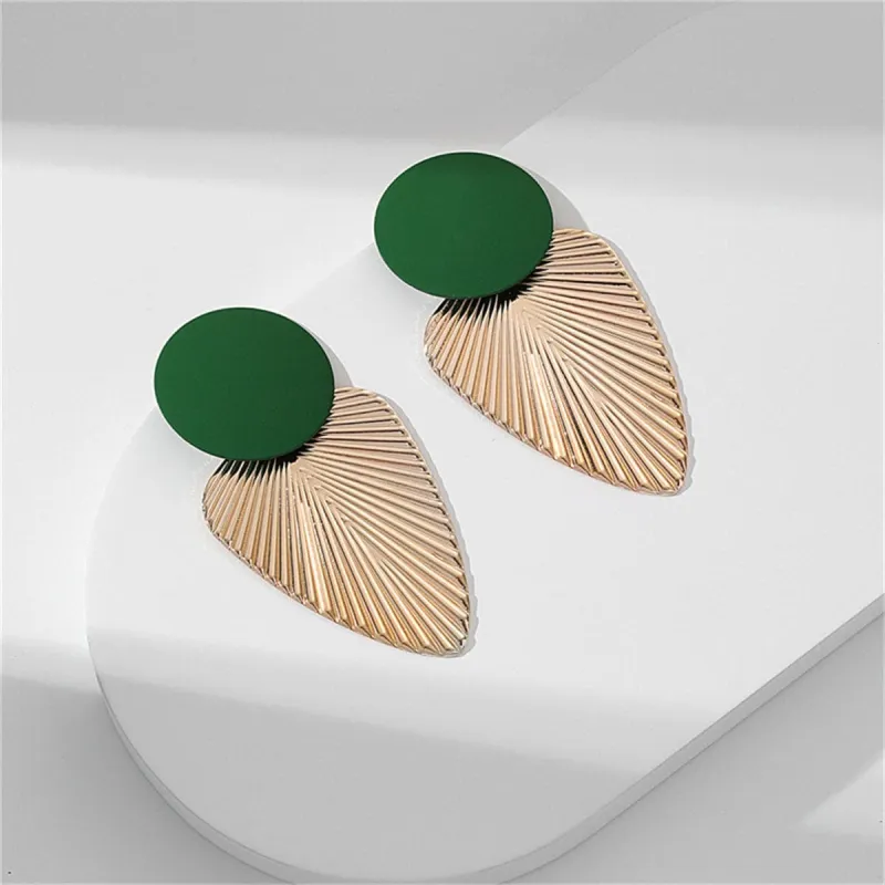Enamel & Goldtone Leaf Drop Earrings made by Zulily