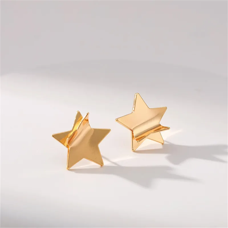 Goldtone Folded Star Stud Earrings made by Zulily