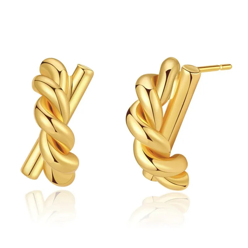 Goldtone Twine X Stud Earrings made by Zulily