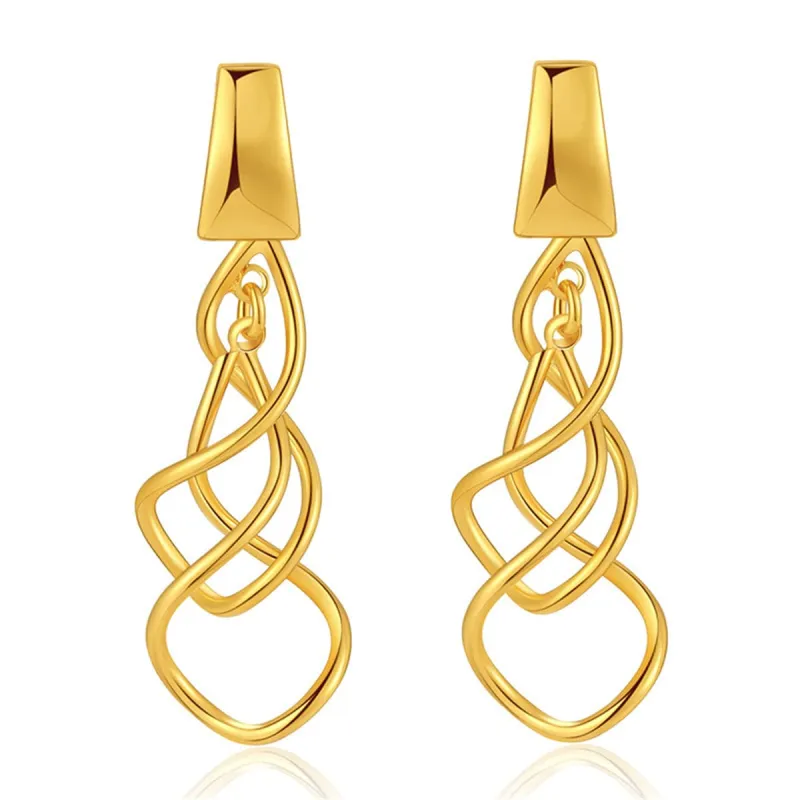 Goldtone Twisted Drop Earrings made by Zulily