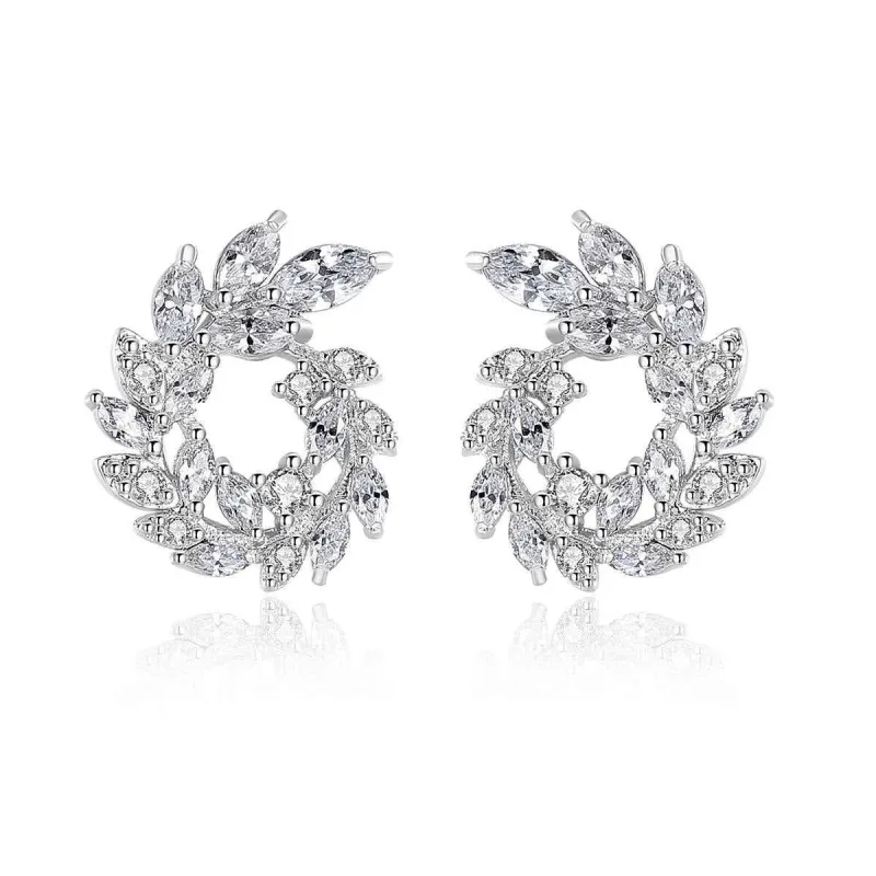 Crystal & Cubic Zirconia Silvertone Rattan Stud Earrings made by Zulily