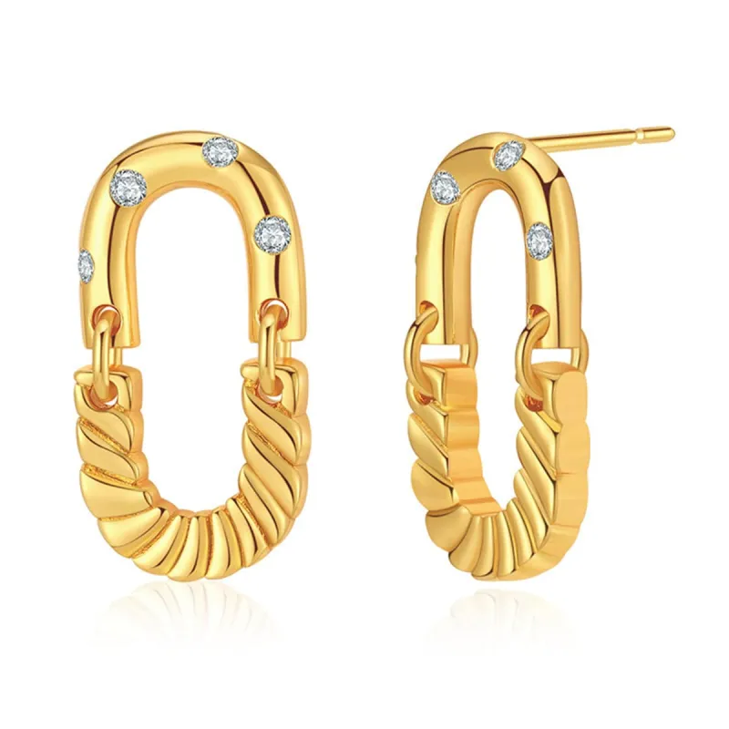 Cubic Zirconia & Goldtone Linked Drop Earrings made by Zulily