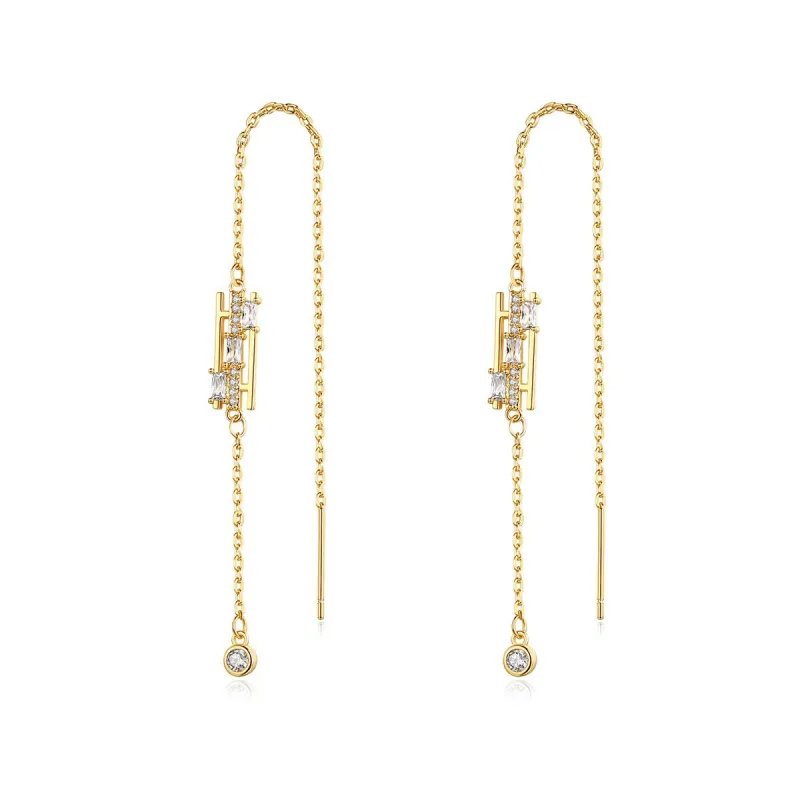 Cubic Zirconia & Crystal Goldtone Ear Threaders made by Zulily