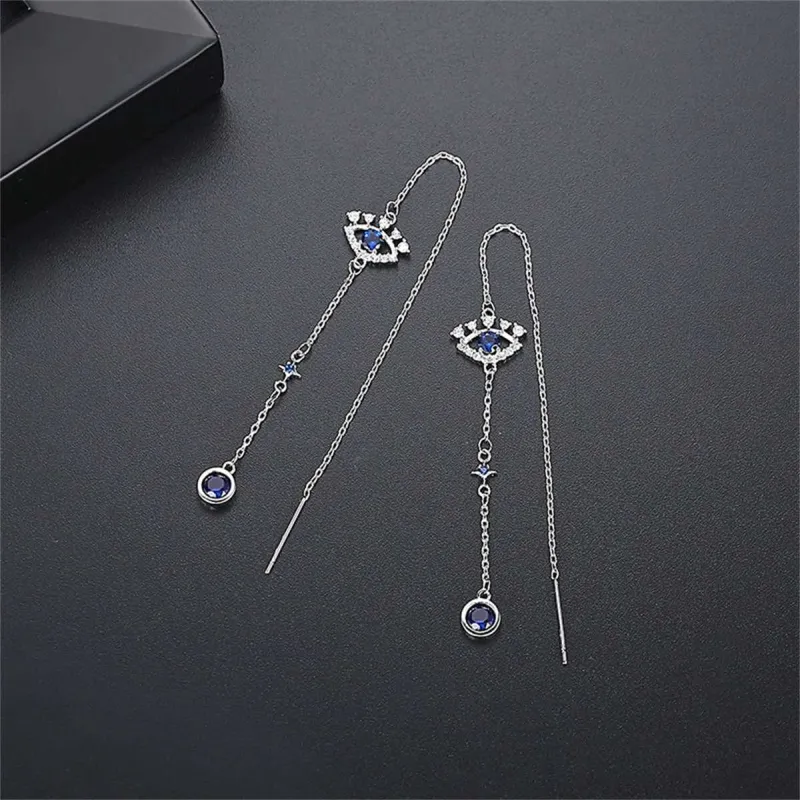Cubic Zirconia & Crystal Silvertone Eye Ear Threaders made by Zulily