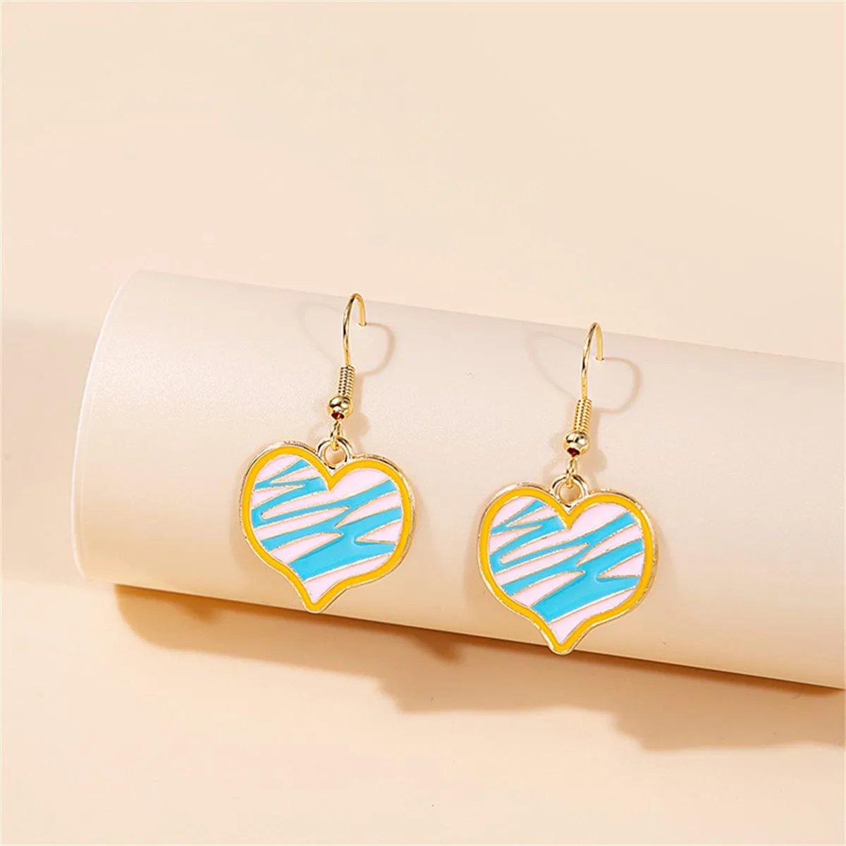 Blue & White Heart Drop Earrings sold by Zulily